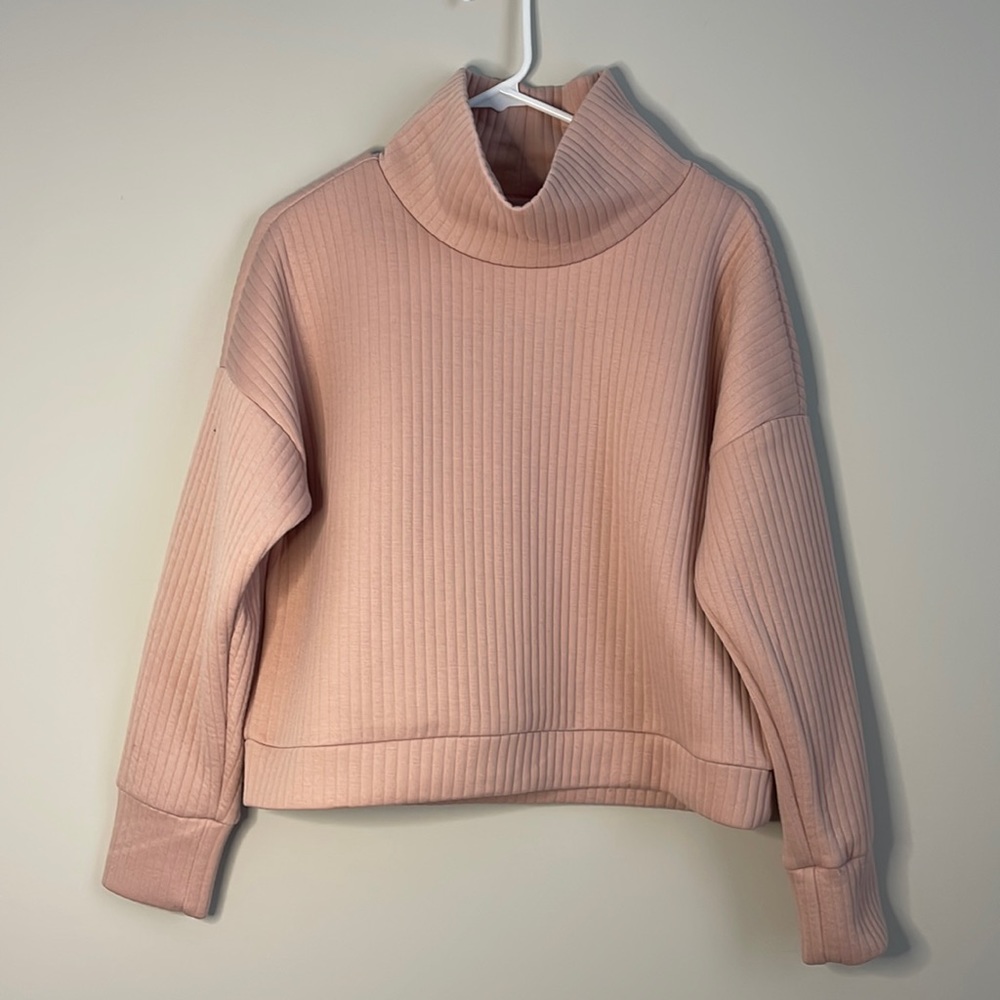 For the Republic, light pink turtleneck crew neck, size small
